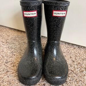 HUNTER size 10 US Toddler Girls First Classic Glitter Waterproof Rain Boots